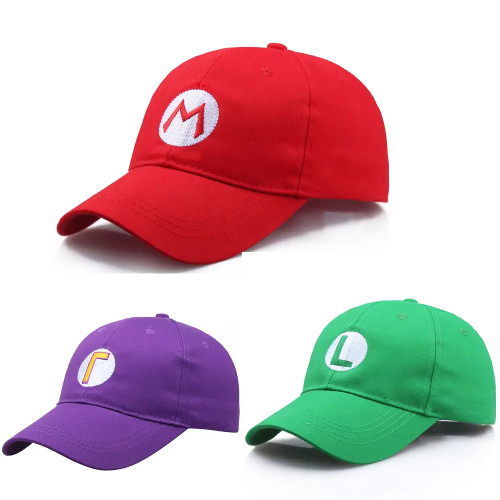 

Anime Super Mario Hat Mario Bros Cosplay Outdoor Sun Snapback Adjustable Baseball Cap Party Prop Gift Kids Adult Wholesale Cap