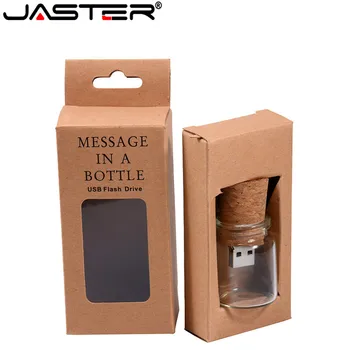 

JASTER New style drifting bottle usb+box 64GB usb flash drives pen drive 4GB 8GB 16GB 32GB usb2.0 pendrive ceative gifts