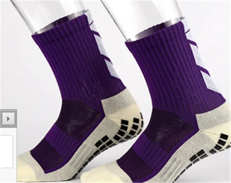 Для взрослых открытый футбол велосипедные носки нескользящие износостойкие дышащие спортивные мужские носки для футбола впитывают пот женские спортивные носки - Цвет: Фиолетовый