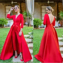 Популярные красные платья для выпускного вечера с длинным рукавом, платья для выпускного на заказ, женские вечерние платья в пол