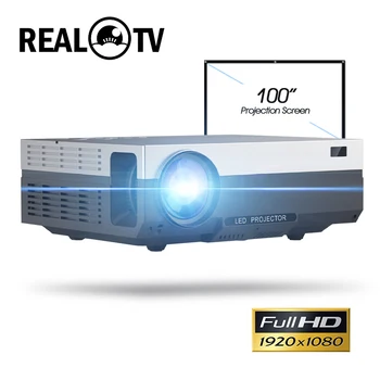 

Real TV T26 Series Full HD 1080P Projector 6500 Lumens Home Cinema Theater HDMI VGA USB TV T26L T26K proyector Beamer with gift