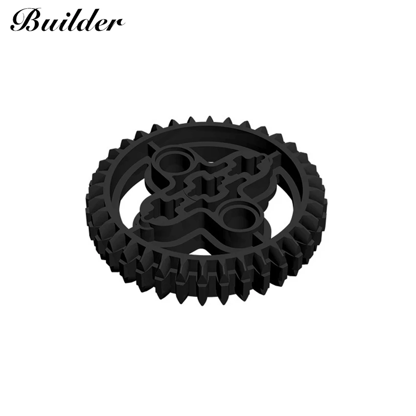 Little Builder 32498 MOC Technology Part 36 Tooth Gear 10pcs Building Blocks DIY Creative Assembles Particles Toys for Children aquaryta building blocks moc technology parts axle 5 5 with stop compatible 32209 diy creative assembles toys gift for children