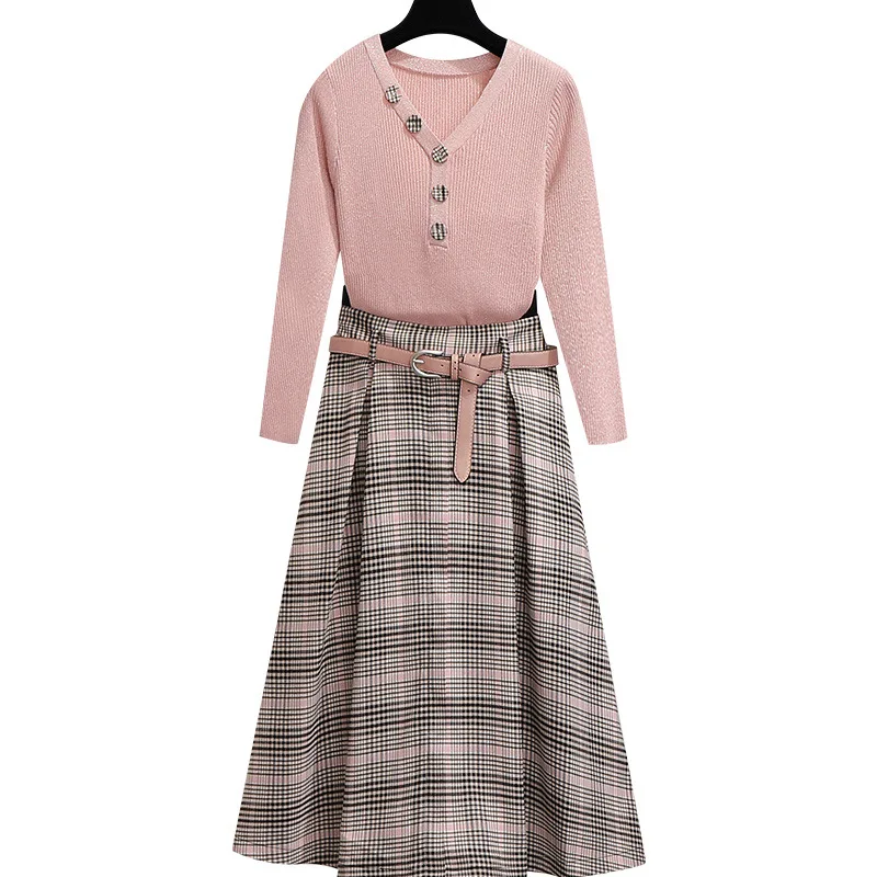 Вязаное платье костюм для женщин осень 2019 новый стиль мода ранней осени