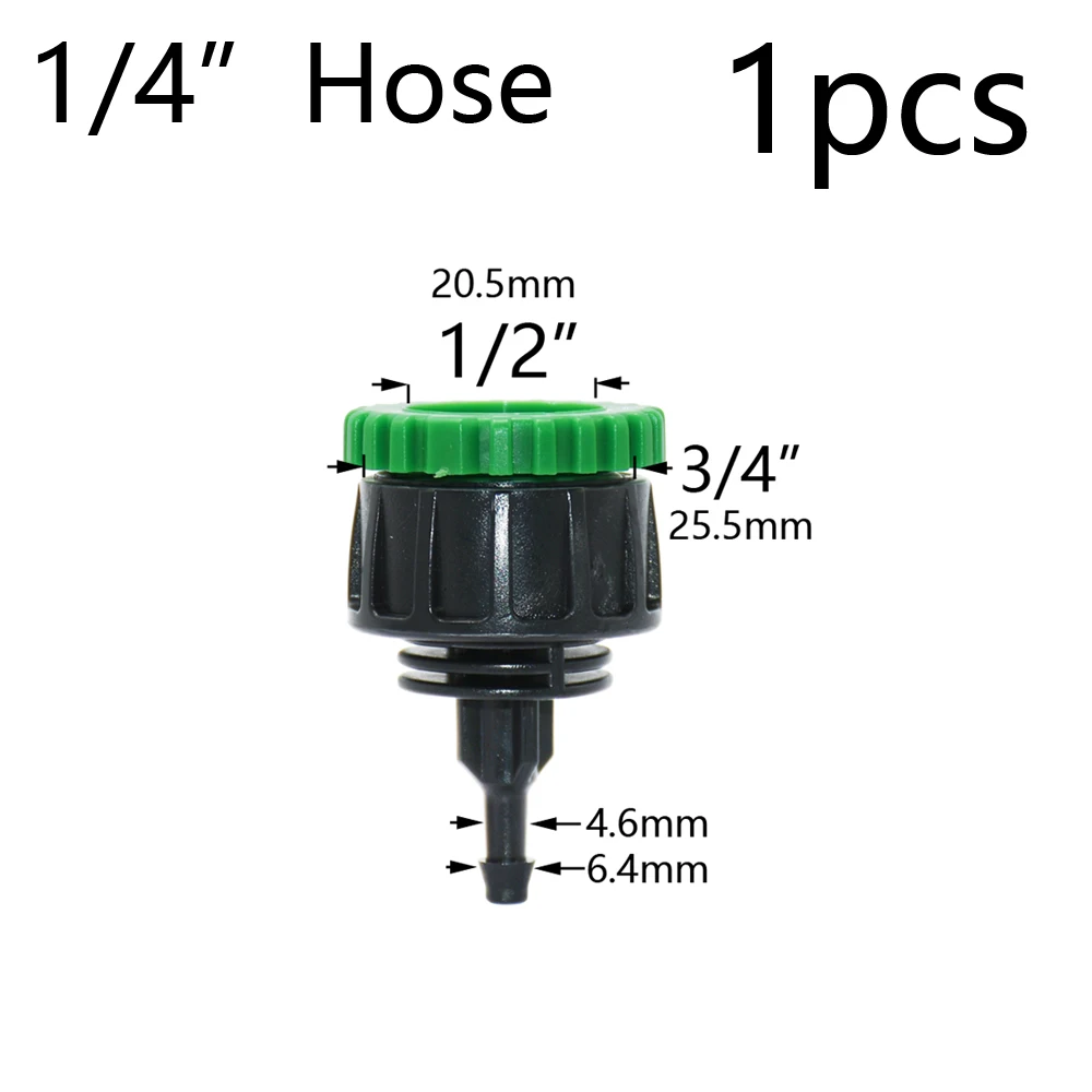 Garden Quick Coupling Adapter with 1/4 (ID 4mm) or 3/8 inch (8mm) Barbed Connector for Irrigation Garden Watering Greenhouse 4
