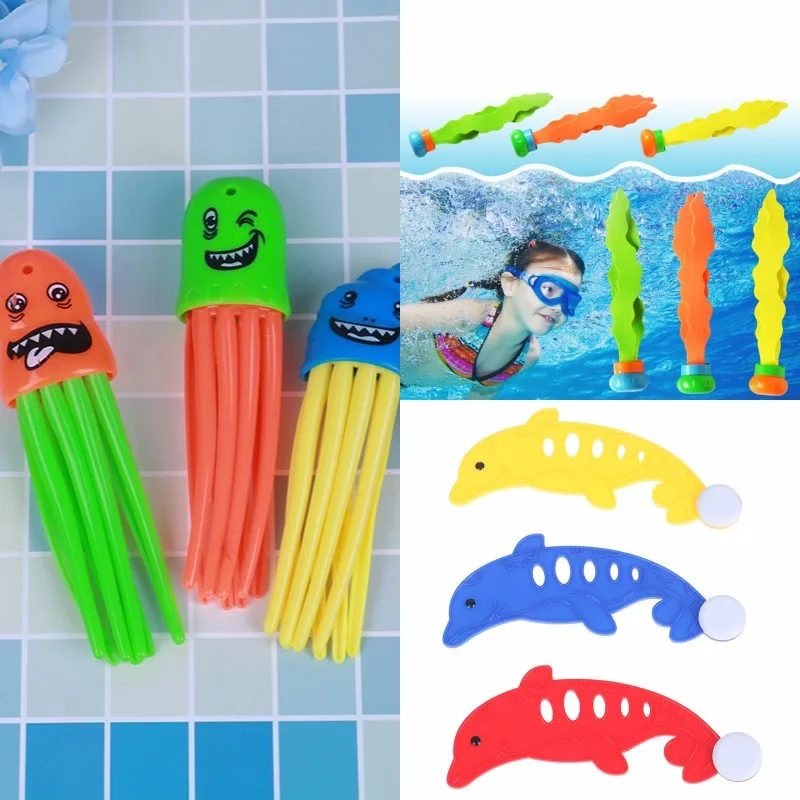 

3Pcs/Set Underwater Swim Pool Diving Toys Summer Swimming Dive Toy Sets Water Rings,Diving Dolphins Fish & Balls