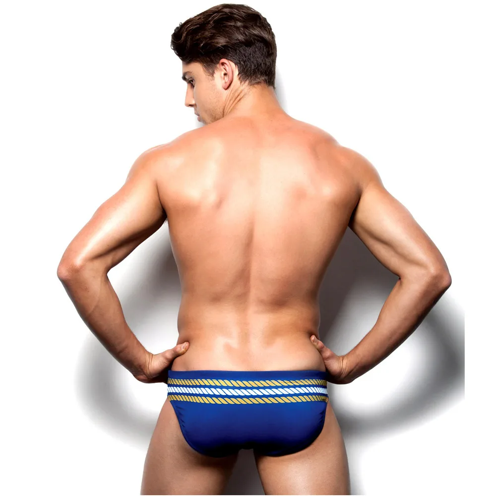 Mens Low Rise Nylon Push Up Pad Swimwear Bikini Briefs Striped Printed Beach Swimsuit Swimming Trunks Board Shorts Surf Suit