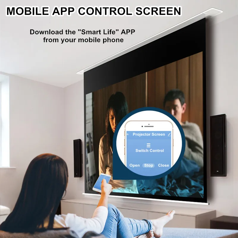  Homegear Pantalla de proyector motorizada eléctrica HD