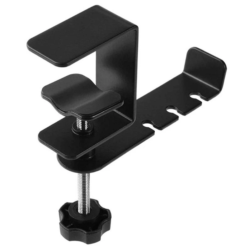 Headphone Hanger 360 Degree Rotation Universal Aluminum Headphone Adjustable Headset Stand Clamp Mount Desk Hook Holder Fits A
