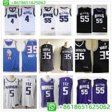 Сшитые баскетбольные майки Sacramento De'Aaron Fox Marvin Bagley Chris Webber Jason Williams для мужчин, camiseta maillot