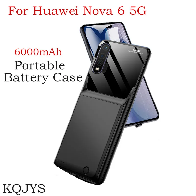 

KQJYS 6000mAh External Power Bank Battery Charger Cases for Huawei Nova 6 5G Battery Case Portable Backup Battery Charging Case