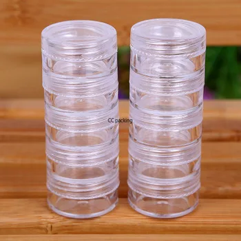 

Cosmetic Storage Box Case 3g 5g 10g 5 Compartments plastic bottle For Nail Art Diamond Rhinestone Bead Gems lip balm Makeup