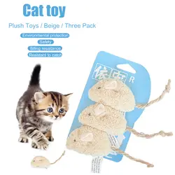3 шт., игрушки для кошек, ложная мышь С Кошачьей Мятой, интерактивные мини забавные животные, игрушки для кошек, котенок, игрушечная плюшевая