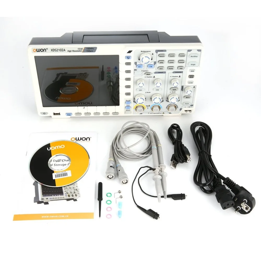 

OWON XDS2102A Dual Channel Deep Memory LCD Display Digital Storage Oscilloscope Scopemeter Scope Meter 100MHz 1GSa/s