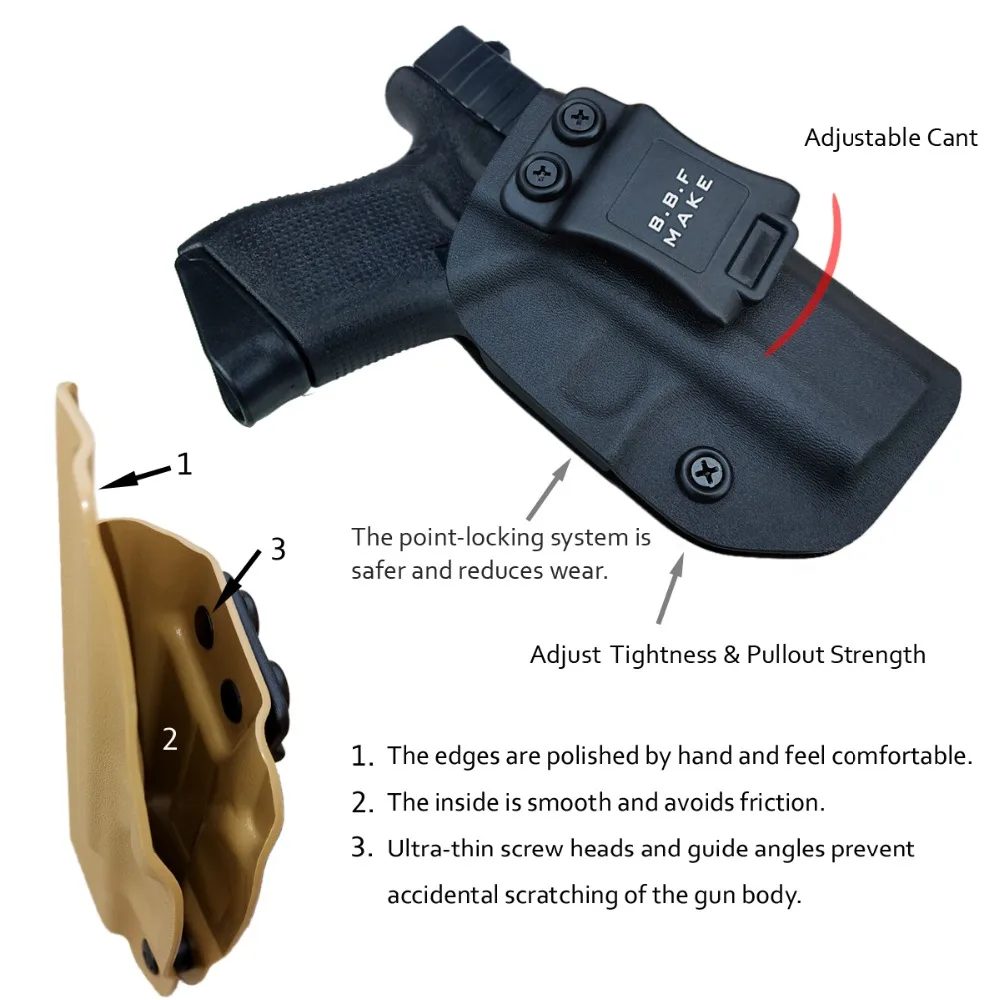 BBF Make IWB Тактический KYDEX пистолет кобура Glock 19 17 25 26 27 28 43 22 23 31 32 Внутри Скрытого Ношения кейс для пистолета аксессуары