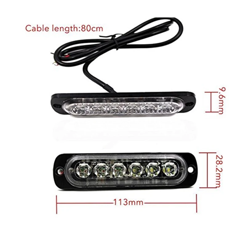 6LED 18 Вт грузовой автомобиль, можно использовать при аварийной ситуации strobe маркер светильник s Маяк Предупреждение опасности со стробоскопической вспышкой светильник Водонепроницаемый осторожно парковка светильник