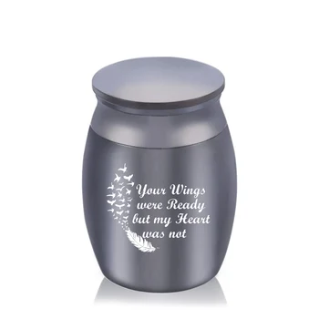 

Human Cremation Urn for Ashes Angel Wing Memorial Keepsake Mini Urns with A Feather-Your Wings were Ready My Heart was Not