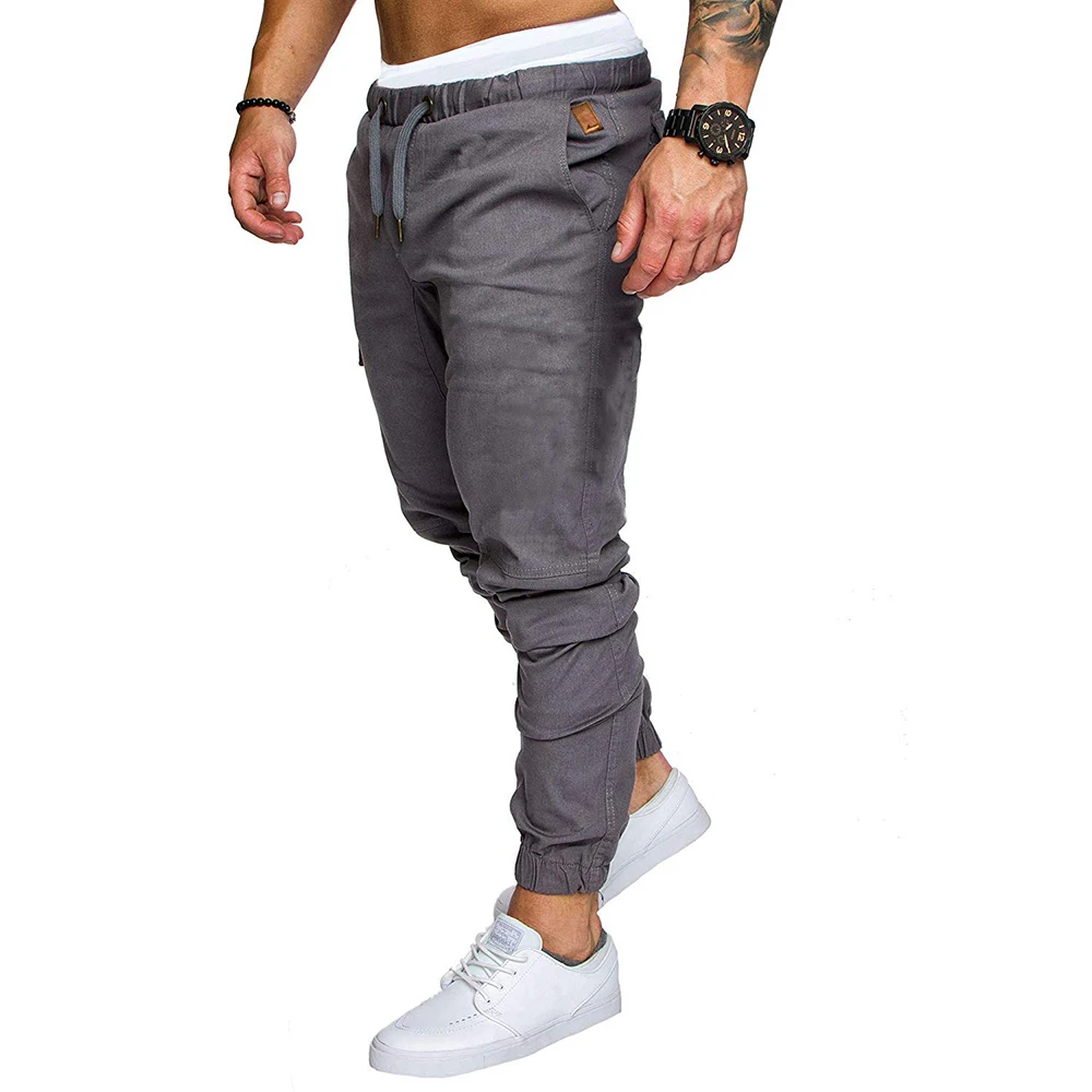 Brand Men Long Trousers Autumn Fashion Solid Color Joggers Pant Hip Hop Streetwear Casual Pants Anti-dirty Khaki Overalls