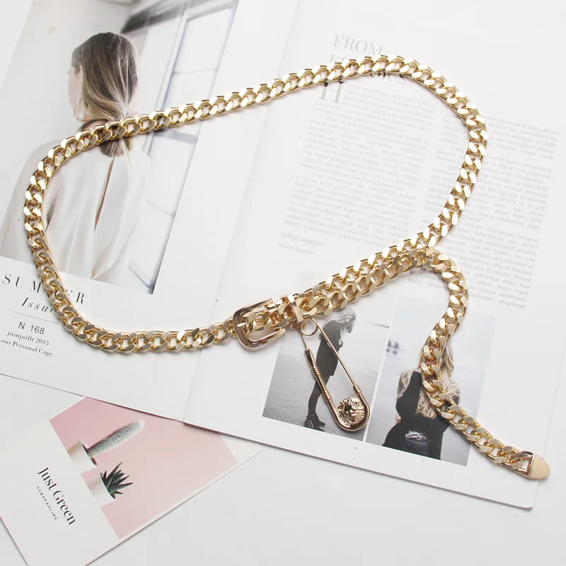 Ladies fashion tassel gold chain belt designer brand luxury tassel