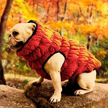 

Double Sided Puppy Fashion Soft Outdoor Walking Solid Winter Warm Cold Weather Dog Clothes Pet Jacket Cozy Pullover Windproof