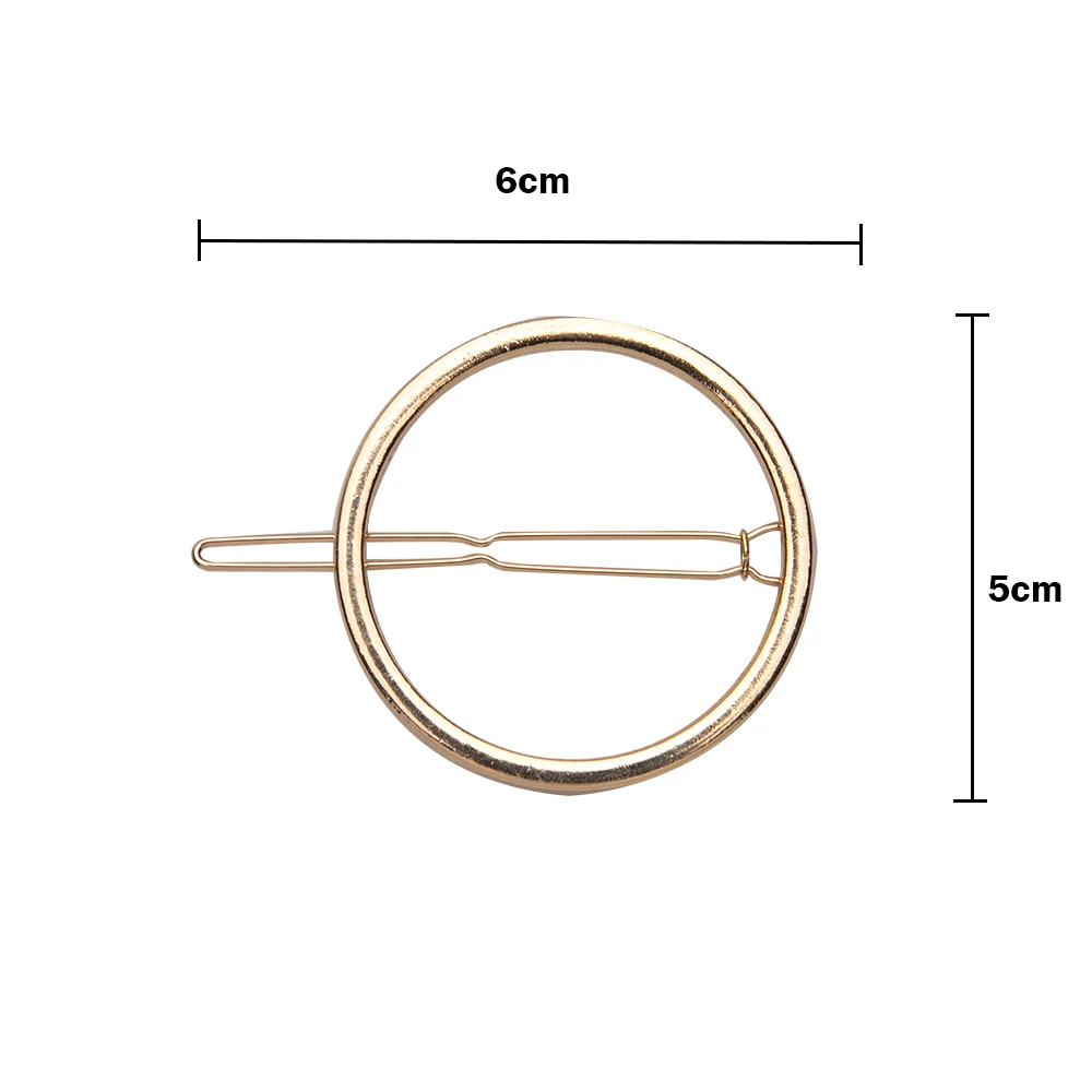 1 шт., Модные полые геометрические заколки для волос для женщин, элегантная треугольная Лунная губная круглая металлическая заколка-палочка, Шпилька для волос, аксессуары для головы - Цвет: gold circle