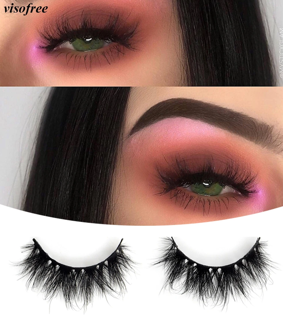 

Visofree Mink Eyelashes 3D Mink Hair False Eyelashes Natural Thick Long Eye Lashes Fluffy Makeup Beauty Extension Tools K16
