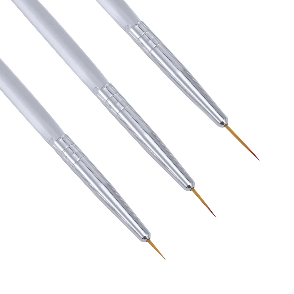 Кисть для дизайна ногтей 3 шт./компл., ручка с кристаллами и двойной головкой, ручка для рисования, тонкая подводка в полоску с цветами, инструменты для маникюра и ногтей