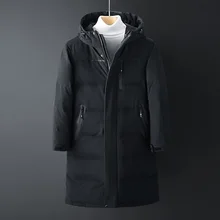 Новинка года, модная осенне-зимняя верхняя одежда, мужская куртка, ветронепроницаемая Водонепроницаемая парка на утином пуху, Мужская Утепленная куртка X-Long, M-4XL