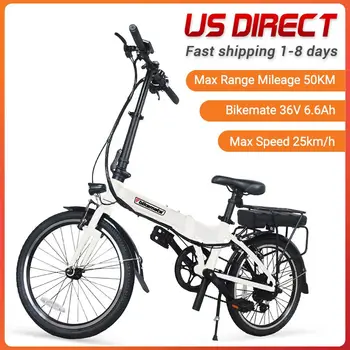 

[US Direct] Bikemate EBK 36V 6.6Ah 250W 20 Inches Folding Moped Electric Bike Max 50KM 25km/h 200kg Electric Bicycle