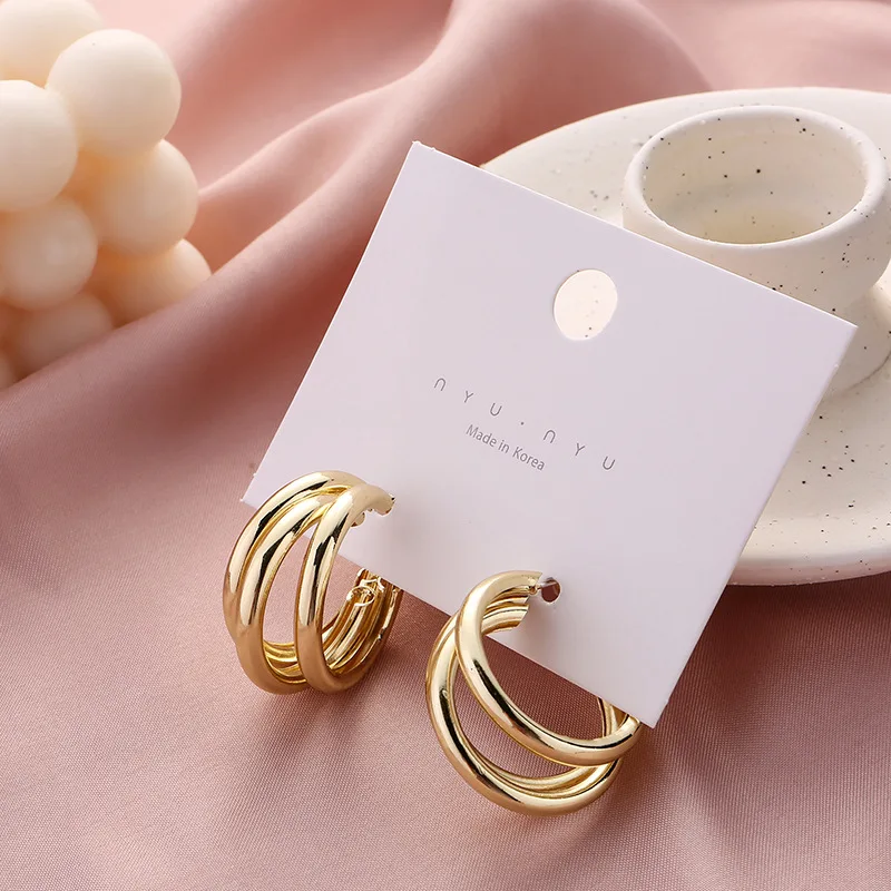 Ear Clip Earrings GRACE JUN Fashion Vintage C shape Hoop Clip on Earrings for Women Non Pierced Earrings Party Birthday Cute Ear Clips