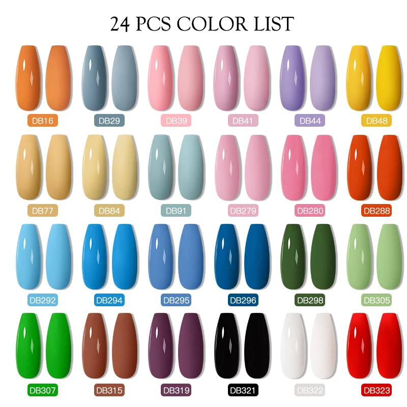 MTSSII 24/60/66PCS Pure Color Gel Nails Polish Set Soak Off UV Glitter Gel Varnish Semi Permanent Base Top Matte Nail Lacquers 4