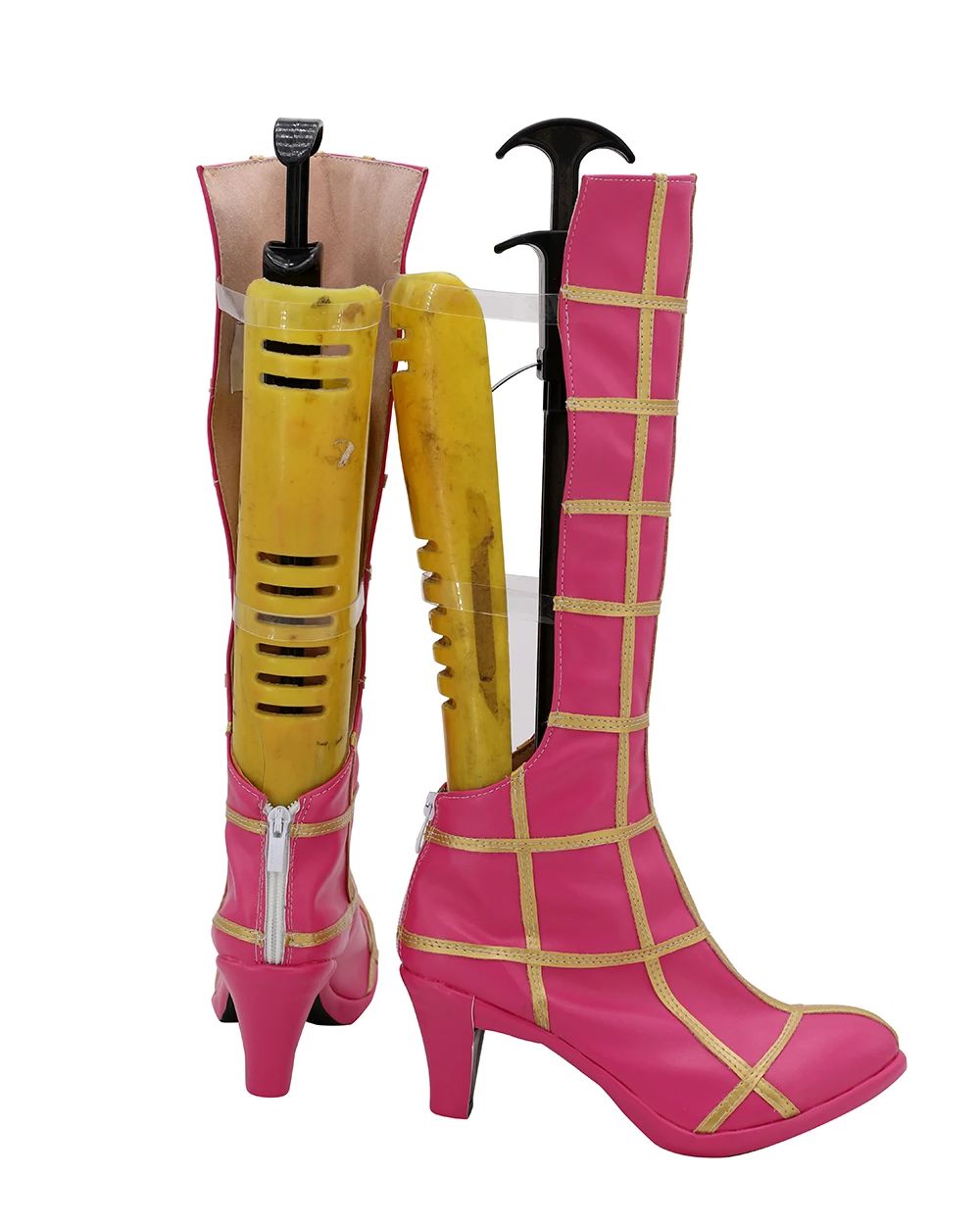 Ботинки для костюмированной вечеринки для девочек JoJo's bighure Adventure Trish Una Stand Spice; обувь на высоком каблуке; розовые кожаные ботинки на заказ