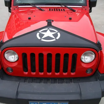 

Chuang Qian Black Front Hood Cover Star Style Hood Protective Bra Cover Kit For Jeep Wrangler JK 2007-