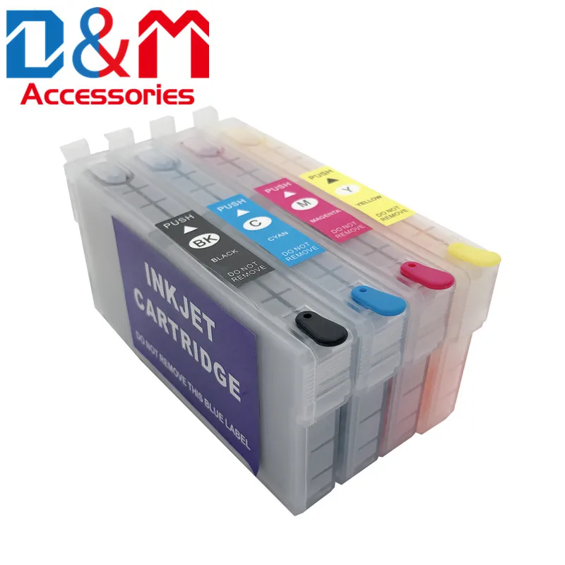 Europe T34XL T3471 T3472 T3473 T3474 Refillable Ink Cartridge with Chip for Epson Workforce Pro WF-3720 WF-3725 Printer