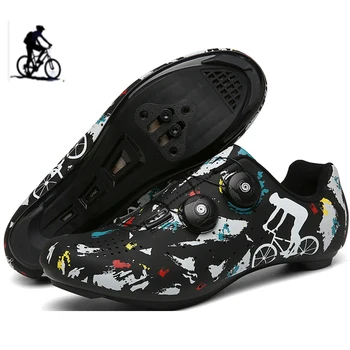 

The newest camouflage couple cycling shoes double turn buckle high quality mountain road cycling shoes outdoor sports shoes