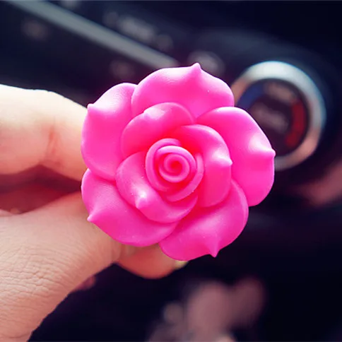 Rose Red 1 шт. Романтический освежитель воздуха камелии с зажимом автомобильный Стайлинг духи для кондиционера вентиляционный ароматизатор для автомобиля Авто цветочное украшение - Название цвета: Rose Red