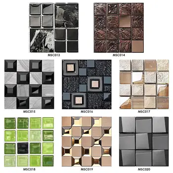 

10pcs DIY Mosaic Tile Wall Sticker PVC Waterproof Self adhesive Tiles Decals for Home Bathroom Kitchen Decoration