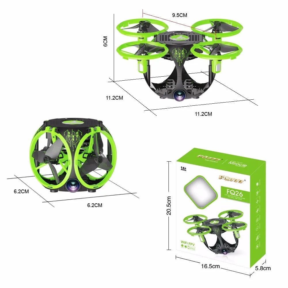 FQ777 FQ26 Miracle 3D складной рычаг WiFi Мультикоптер FPV RC 30 Вт камера g сенсор Безголовый