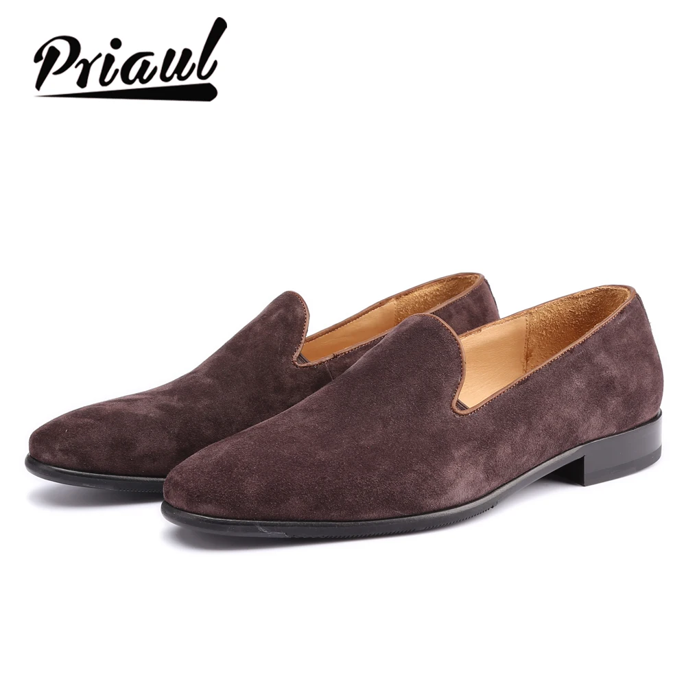 Мужские Винтажные замшевые туфли повседневные деловые из натуральной кожи в