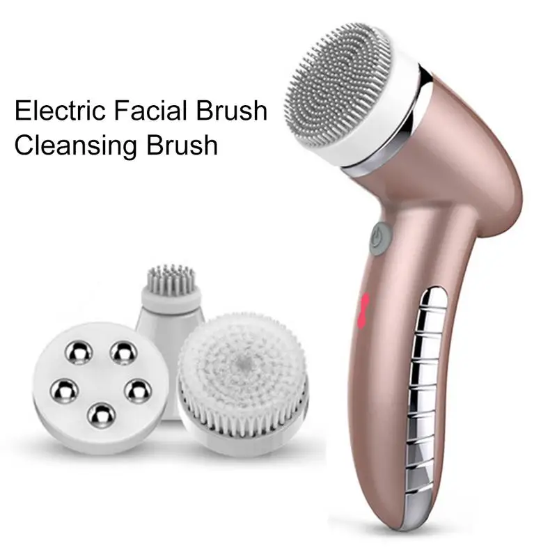 

100% Safe Wash Facial Cleansing Brush Makeup Beauty Brush 4 In 1 Electric IPX6 USB Electric Face Cleaning Apparatus Skincare