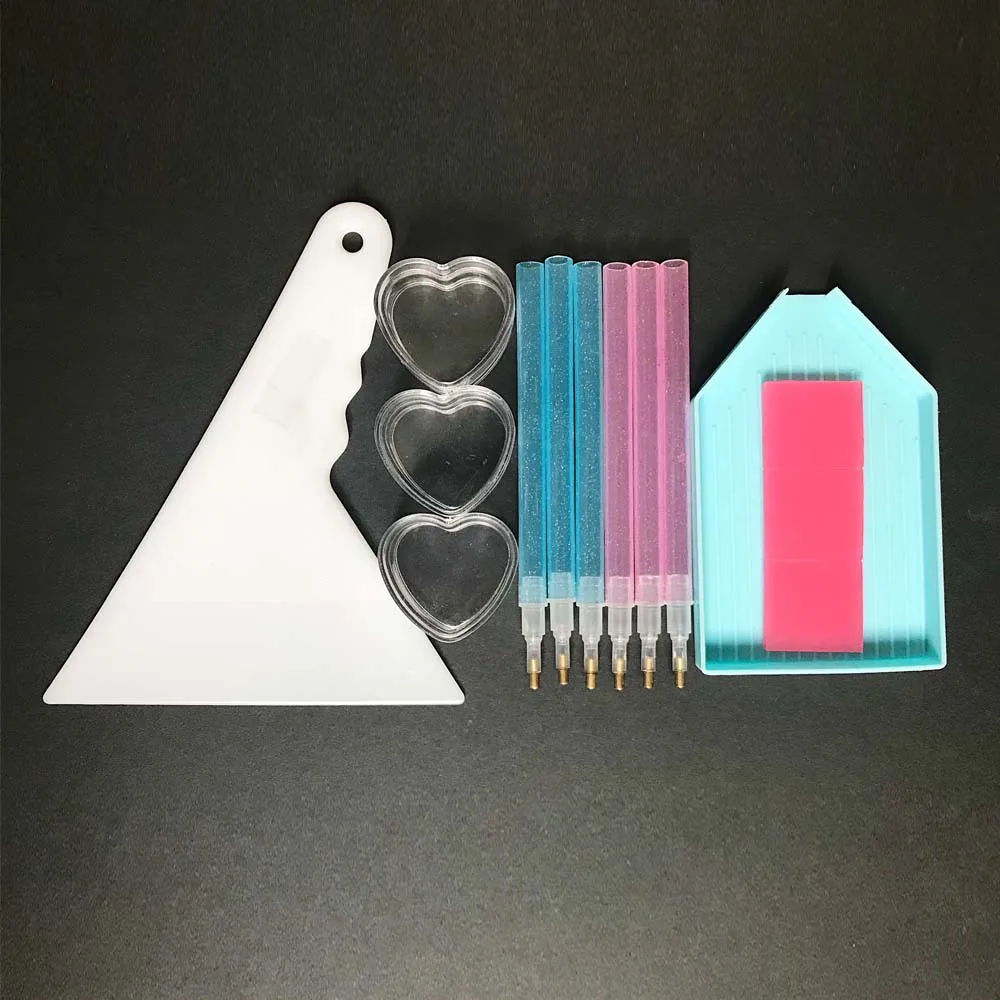 Diamond Painting Accessories Kits Glitter Drill Pen Heart Shaped Wax Bottle Blue Tray Corrector Fix Tools | Дом и сад