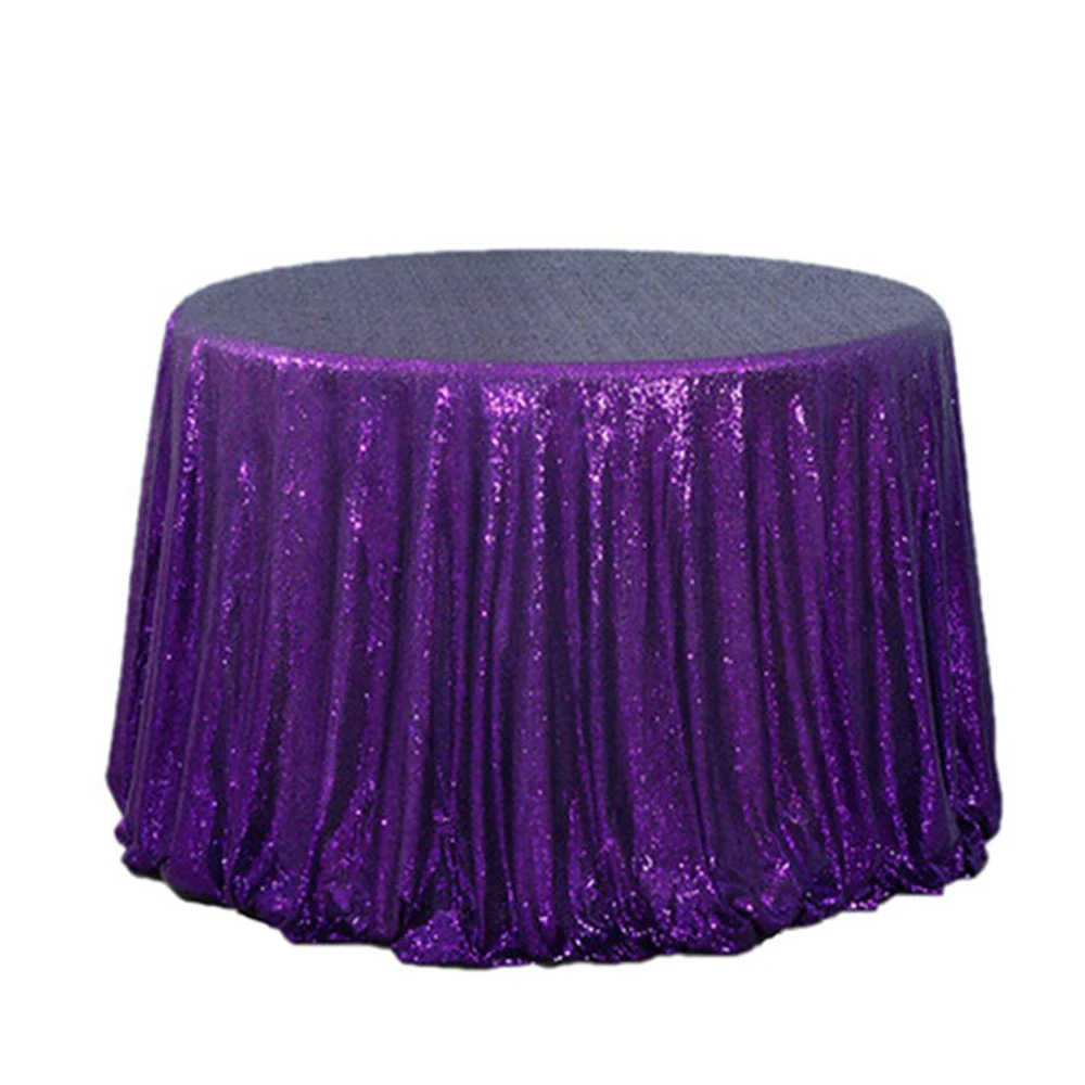Сливовый Блестящая круглая скатерть с блестками, блестящая скатерть для свадебного торжества, банкета, стола, Рождественское украшение, банкет, домашний декор - Цвет: Сливовый