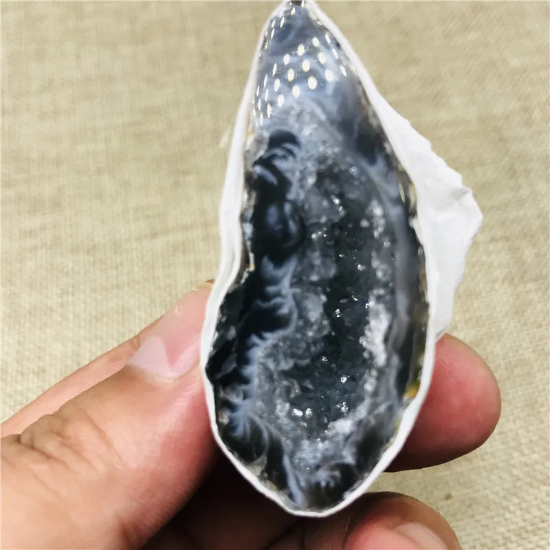 

Natural Brazilian Agate Geode Crystal hole Original stone Mineral Specimens