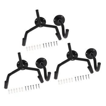 

3x Metal Black Guitar Horizontal Wall Hanger Hook Slatwall Stand With Sponge