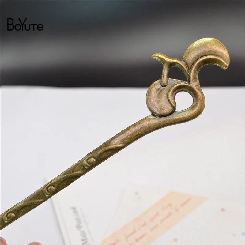 BoYuTe(10 шт./лот) винтажная металлическая шпилька для волос Закладка двойного использования Сделай своими руками ювелирные изделия аксессуары - Окраска металла: 157x32MM Bronze