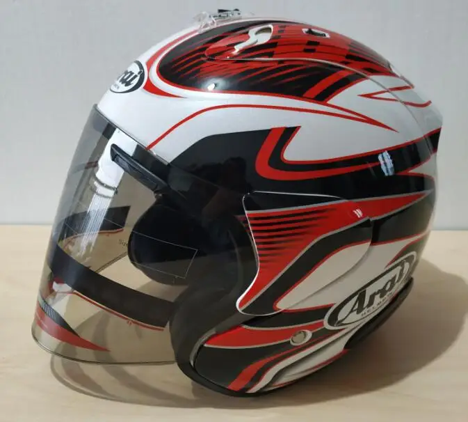 Arai R3 шлем мотоциклетный шлем с открытым внедорожным мотоциклетным шлемом Размер: S M L XL XXL, Опционный трехцветный объектив - Цвет: Black lens