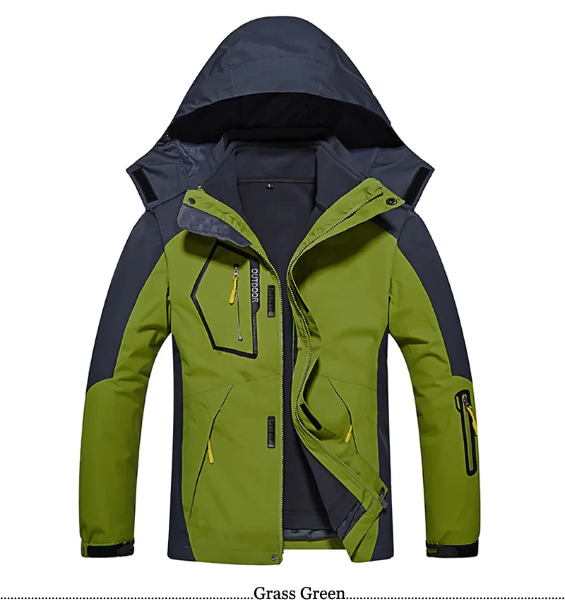 Зимняя куртка размера плюс L~ 6XL 8XL, мужская верхняя одежда, 3 в 1, съемный капюшон, толстое водонепроницаемое пальто, Мужская ветровка, парка, пальто