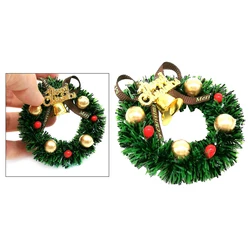 Couronnes de noël miniatures, décoration de jardin féerique, Mini artisanat, maison de poupée, Micro décor, DIY, cadeau, échelle 1/12 