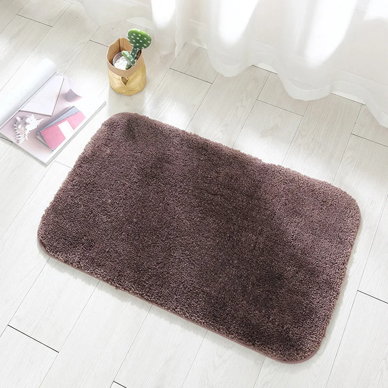 Коричневый Lanke сплошной цвет коврик для ванной утолщенный, Противоскользящий коврик для ванной комнаты, водопоглощающий коврик с пеной с памятью для ванной спальни кухни - Цвет: Коричневый