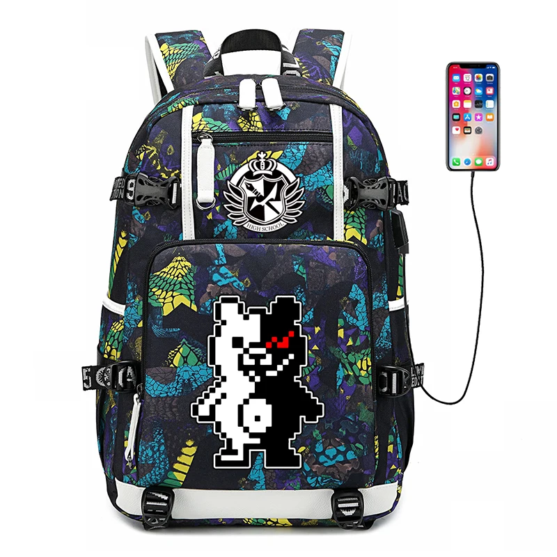 14 Уличный стиль Danganronpa: триггер Happy Havoc школьный рюкзак, сумка для книг женский милый рюкзак аниме Monokuma рюкзак для ноутбука дорожные сумки - Цвет: 14