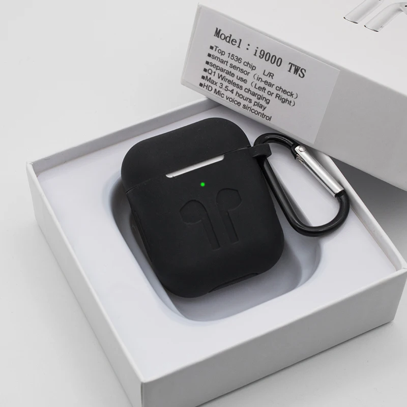 i9000 TWS Bluetooth Earphone In-ear Detection Pop up 1:1 Size Wireless Headphones Single Use Bass Headset PK i200 i500 TWS - Цвет: i9000-Black